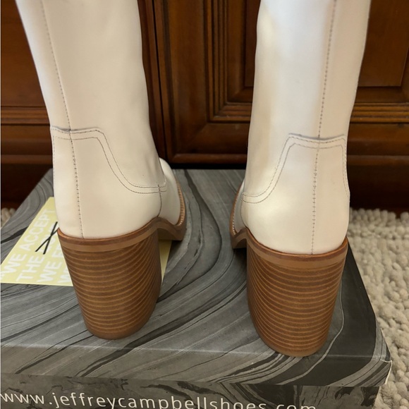 65% OFF JEFFREY CAMPBELL WHITE LEATHER MAXEM BOOT NO OFFERS - Picture 9 of 10
